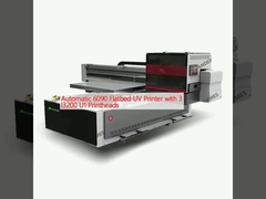Automatic 6090 Flatbed UV Printer with 3 I3200 U1 Printheads