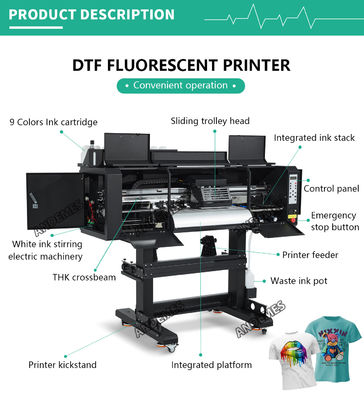 A1 60cm Dtf Printer Roll To Roll Machine All In One Model White Ink Circulation