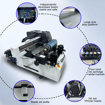 Resolution CMYKWV UV Ink Printer With Epson XP600*2 Print Heads And Maintop Software