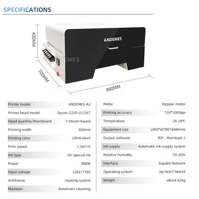 New  A3 UV Printer Printing Machine Upgraded Printing Fully Automatic