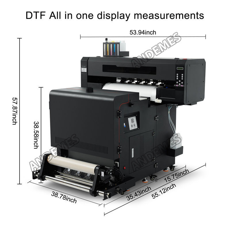 A1 DTF Printer 60cm 24 Inch 2Pcs I3200 XP600 Printheads With Powder Shaker Roll To Roll Printer